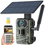 VOOPEAK 4G Wildlife Camera with Live Streaming, 4G LTE Wireless 2.5K Cellular Trail Camera Solar Powered, Motion Alert Game Camera, 940nm No Glow Night Vision, IP66 Waterproof