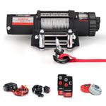 FieryRed 5500LBS Electric Winch - 12V Steel Cable Towing Winch ATV Winch Kits for Towing ATV/UTV Off Road Trailer