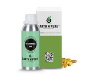 Earth N Pure Vitamin E Oil for Skin & Hair 250ml – 100% Pure Vitamin E Oil for Face, Dark Spots & Moisturizer | Natural Tocopherol Oil for Hair Growth, Scalp & DIY Skincare