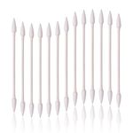 800pcs Cotton Swabs, Double Tipped Cotton Buds with Paper Stick, 4 Packs of 200 Pieces, Pointed Shape