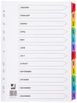 Q-Connect Multi-Punched January-December Reinforced Multi-Colour A4 Index Pre-Printed Tabs KF01524