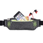 Triomph Running Belt, Running Fanny Pack for Hiking, Water Resistant Runners, Adjustable Belt for iPhone Xs Max, XR and Any Large Smartphone, 2 Pockets w/Reflective Zippers, Earphone Hole