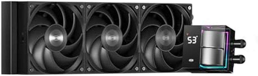 PCCOOLER CPS DS360 AIO Liquid CPU Cooler Liquid Cooling - 3 Pack F5 R120 Case Fans - Digital Monitor 360mm Liquid Cooler CPU for AM4 AM5 Intel LGA 1700/1851/20XX AIO Water Cooler (DS360 BK)