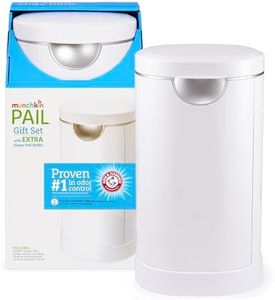 Munchkin® PAIL™ Diaper Pail Baby Registry Starter Set, Powered by Arm & Hammer, Includes 6 Snap, Seal and Toss™ Bags, 1 Starter Refill Ring, and 1 PUCK™ Baking Soda Cartridge