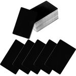 100 Pcs Blank Metal Business Cards, MaehSab 0.2mm Aluminum Laser Engraved Black Name Card, Metallic Office Name Cards DIY Gift, VIP Cards DIY (86 x 54 mm)