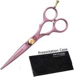 Sanguine Pink Hair Scissors, Hairdressing Scissors for All Types of Hair - Presentation Case - Suitable for Professional and Personal use