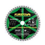 KURSTOL Metal Circular Saw Blade - 6-1/2" TCT Cutting Blade 48T Tungsten Carbide Tipped Blade Arbor 20mm with 15.87mm Washer for Steel, Stainless Steel, Nickel, Titanium, Ferrous Metals, Steel Pipe