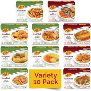 KJ Poultry Kosher Ready Meals - (10 Pack Variety - Beef, Chicken & Turkey) Prepared Entree Fully Cooked, Shelf Stable Microwave Dinner Travel Military Camping Emergency Survival Protein