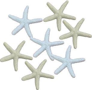 DECORY 26pcs Starfish Mix Eco-Friendly Artificial Starfish Finger Starfish Décor for Aqua (13pcs White & 13pcs Khaki)