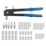 POIU 86 Pcs Rivet Nut Tool Kit, Hand Riveter Set with M3/M4/M5/M6/M8 Threaded Rivet Nut and Mandrel