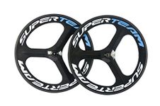 Superteam 70mm Carbon Fiber Tri Spoke Wheelset Road Bike 3 Spokes Wheel Front&Rear