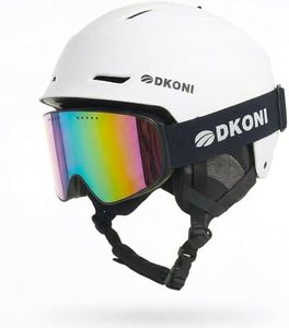 DKONI Ski Helmet with Goggles, Snowboard Helmet for Men & Women, Three-Stage Adjustable Ventilation System, Adjustable Fit, Durable PC Shell, Protective EPS Foam, Snow Sports Helmet for Adults, Youth