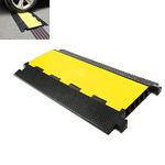 tonchean Rubber Cable Protector 5 Channels Floor Cord Cover 90x50cm Waterproof Wire Cord Hose Ramp Heavy Duty Cable Trunking for Garage Workshop Parking Mall Gym Driveway