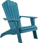 Psilvam Adirondack Chair, Oversized Poly Lumber Fire Pit Chair with Cup Holder, 350Lbs Support Patio Chairs for Garden, Weather Resistant Outdoors Seating, Relaxing Gift for Father & Mother (1,Blue)
