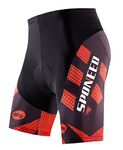 sponeed Cycling Men Shorts Padding Mountain Bike Road Triathlon Bicycle Compression Spandex Pants Chamois Padded US M Red