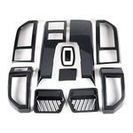 7PCS Carbon Fiber Air Conditioner Vent Cover AC Outlet Trim Central Console Dashboard Middle On Both Sides Side air Outlet Interior Headlight Adjustment Frame Compatible with Ford F150 2015-2020