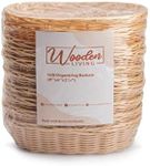 Baskets for Gifts Empty, Small Gift Basket | For Bread, Easter Fill, Montessori, Serving, Holiday/Christmas | Recycled Plastic Woven Wicker, Bulk kit - 9" x 6" x 2¼" (10-Pack)