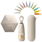 Mini Sun Travel Umbrella Ring handle Coating Layer Fabric Blocking/anti UPF 50 UV Protection 99.9% Compact Folding Purse Umbrella/Lightweight Small Portable Backpack/Rain Sun/Men Women Kids