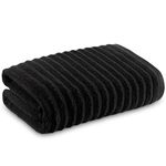 Towelogy Bamboo Bath Towels Large 70x120cm | Ultra Soft Quick Drying Hypo-Allergenic & Anti-Bacterial Hotel Spa Quality Towels OEKO-TEX CERTIFIED (1, Noir)