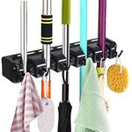 Vicloon Mop Holder, Garden Tool, Brush Mop, Tidy Organizer, Wall Mounted Organizer with 5 Position 6 Hooks for Broom, Garage, Garden and etc