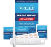 Tagcure Skin Tag Removal Kit for Easy Skin Tag Removal - Includes x10 Tag Bands x10 Cleaning Swabs & x10 Plasters to Cover Tag Area (Suitable for Skintags 0.5cm or Less)