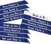 STAY GENT 12 Pieces Bride to Be Sashes, Bridesmaid Sashes Set 11 Pieces Blue with 1 Piece White Sashs Gold Text for Hen Night Party, Bachelorette Party Supplies, Wedding Ladies Night Out