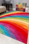 Candy Multicoloured Rainbow Design Rug. Available in 6 Sizes (200cm x 300cm)