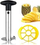 [Upgraded] Pineapple Corer and Slicer, Thicker 304 Stainless Steel Pineapple Cutter/Peeler with Wedger, Remover with Sharp Blades Slicer Cutter for Diced Fruit Rings, Easy to Clean