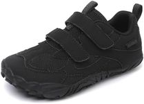 KUBUA Kids Barefoot Shoes Toddler Boys Girls Minimalist Zero Drop Sneakers for Sports Running Walking Tennis Hiking Pure Black 7 Toddler