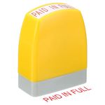 PATIKIL Paid in Full Notice Stamp Self Inking, Red Ink Office Stamps Pre Inked Message Stamp Refillable Business Stamp, Yellow