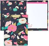 Paper Junkie Floral Clipboard Folio with Notepad, Low Profile Clip and Interior Storage Pocket, Cute Clipfolio Business Folder (13 x 9 in)