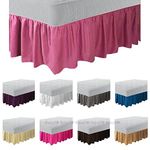 Voice7 Luxury EASY CARE Soft FRILLED BASE VALANCE Bed sheets | Drop VALANCE 16” (40cm) DEEP ~ Plain Dyed PolyCotton 20 COLORS & UK SIZES | (KING, MINT GREEN)