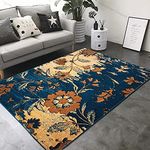 Luxurious Carpets Beatiful Floral Design Velvet Touch Carpet for Living Room and Bed Room with 1 inch Thickness - (6 x 8 Feet) Colour Multi