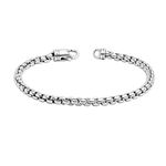 LeCalla 925 Sterling Silver BIS Hallmarked Italian Oxidized Box Chain Bracelet for Men and Women 7.5 Inches