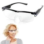 Hands-Free Magnifier Eyeglasses Lightweight & Comfortable 2.5X Bright Sight Magnifying Glass for Reading,Crafts, Jewellers,Repairing Hobbies, Close Work and Hobbies Reading Eyewear