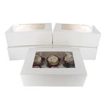 Culpitt 6 Hole Cupcake Box, 5 Pack, White Cupcake Boxes For Carrying And Displaying Tasty Muffins, Fairy Cakes, And Treats. Made in the UK