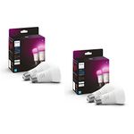 Philips Hue White and Color Ambiance A19 LED Smart Bulbs, Works with Amazon Alexa, Apple Homekit and Google Assistant, Bluetooth Compatible, Motion Sensor Requires Bridge, 4-Pack