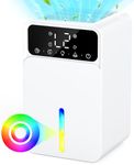 Dehumidifier for Bedroom, 1500ML Small Dehumidifiers for Home Bathroom with Automatic Defrost, 12H Timer, Auto Shut off, 7 Colorful Lights, Energy Saving Mini Electric Dehumidifier for Drying Clothes