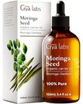 Gya Labs Organic Moringa Oil for Skin - 100% Natural Moringa Oil for Hair Growth - Cold Pressed Moringa Oil Organic for Face, Scalp, Nourishing & Revitalizing (100ml)