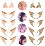 Kbraveo 10 Pair Fairy Pixie Elf Ears,Latex Fairy Pixie Elf,Cosplay Ears for Cosplay Halloween Christmas Any Themed Party