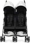 Summer Infant 3Dlite Folding Lightweight Side by Side Double Stroller with 5-Point Safety Harness for Infants and Toddlers, Black