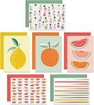 Blank Cards with Envelopes - 24 Fruity Blank Note Cards with Envelopes – Six Different Assorted Cards with Gold Foil for All Occasions! Blank Notecards and Envelopes Stationary Set for Personalized