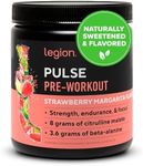 Legion Pulse Pre Workout Supplement - All Natural Nitric Oxide Preworkout Drink to Boost Energy, Creatine Free, Naturally Sweetened, Beta Alanine, Citrulline, Alpha GPC (Strawberry Margarita)