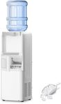 Antarctic Star 3-in-1 Hot and Cold Water Cooler Dispenser with Built-in Ice Maker, for 3 to 5 Gallon Bottle Water Dispenser，with Child Safety Lock，White