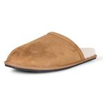 Amazon Essentials Men's Cozy Slipper, Chestnut Brown Microsuede, 9