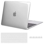 Midkart Hard Shell Plastic Case Cover Compatible with MacBook 12 Inch Model A1534 (Release 2017-2015) with Silicon Key Guard and Dust Plugs, Crystal Clear Transparent