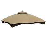 COOSHADE Gazebo Replacement Canopy Top for Lowe's Allen Roth #GF-12S004B-1(Beige)