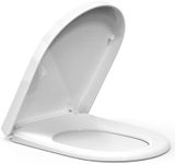 Soft Close Toilet Seat with Quick Release, Simple Top Fixing, Toilet Seats White with Adjustable Stainless Hinges, D Shape/U Shape Toilet Lid Loo Seat