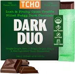 TCHO Dark Duo Dark Chocolate Bars (1 pack) | Single Origin, Plant Based, Organic & Fair Trade | Non GMO, Non-Dairy, Vegan, Soy Free - Fudgy Dark Chocolate w/Fruity Cacao Truffle Filling (2.5oz each)