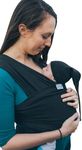 Baby Wrap Sling Organic Stretchy Premium Carrier | UK/EU Safety Tested | Made in UK by Joy and Joe | Suitable from Birth to 16Kg | with Hat, Bag and Full Colour Instruction (Black)